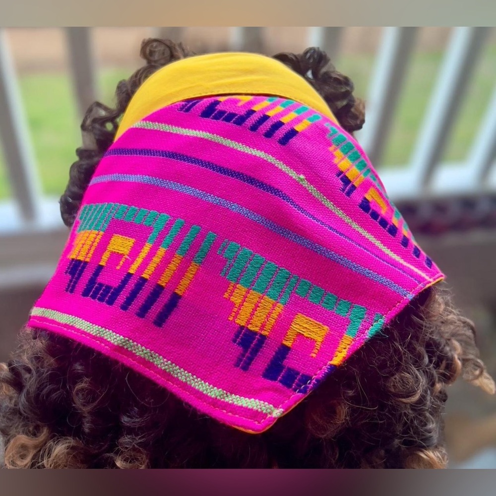Vibrant Pink Patterned Bandana - Picture 4 of 7